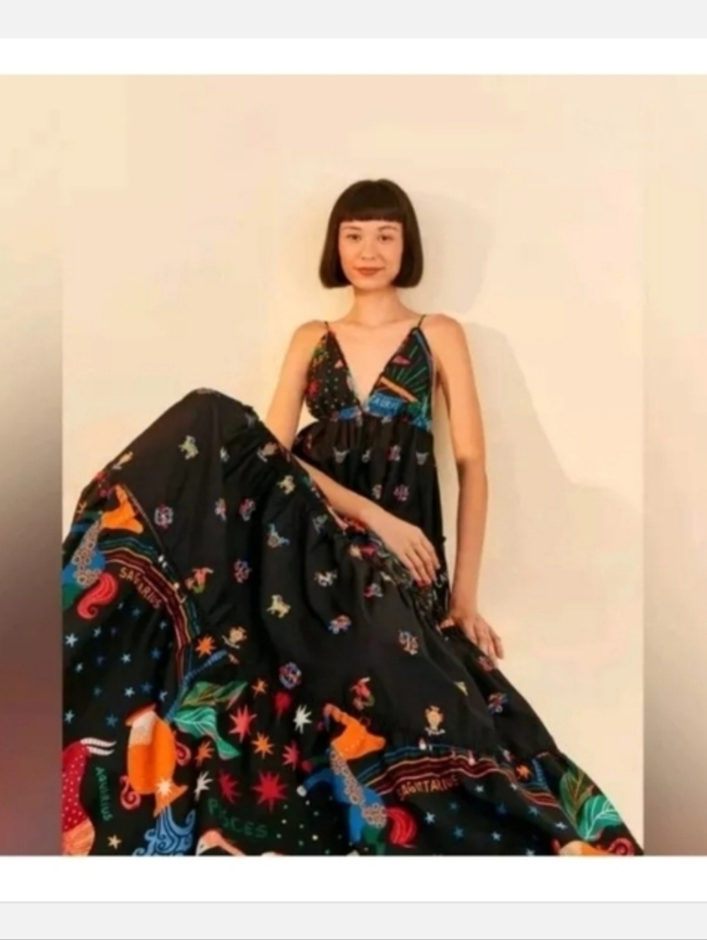 Farm Rio Zodiac Embroidered Maxidress - Picture 4 of 9